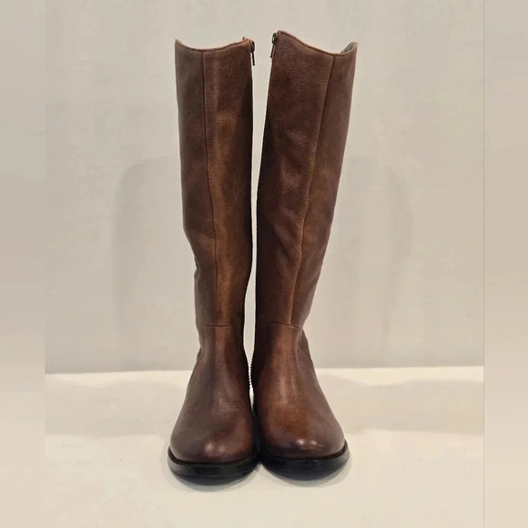 Arturo Chiang Leather Knee High Riding Boots in Cognac Brown Size 9.5 - Picture 3 of 8
